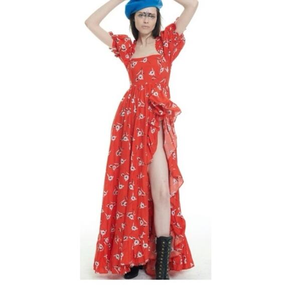 Selkie Dresses & Skirts - NWOT The Ruffle Gown Dress in Sweet Caroline Floral Print Coquette Milk Maid 3X